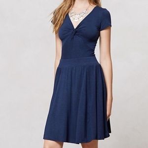 Anthropologie Dolan Taya Knotted Jersey Dress Blue